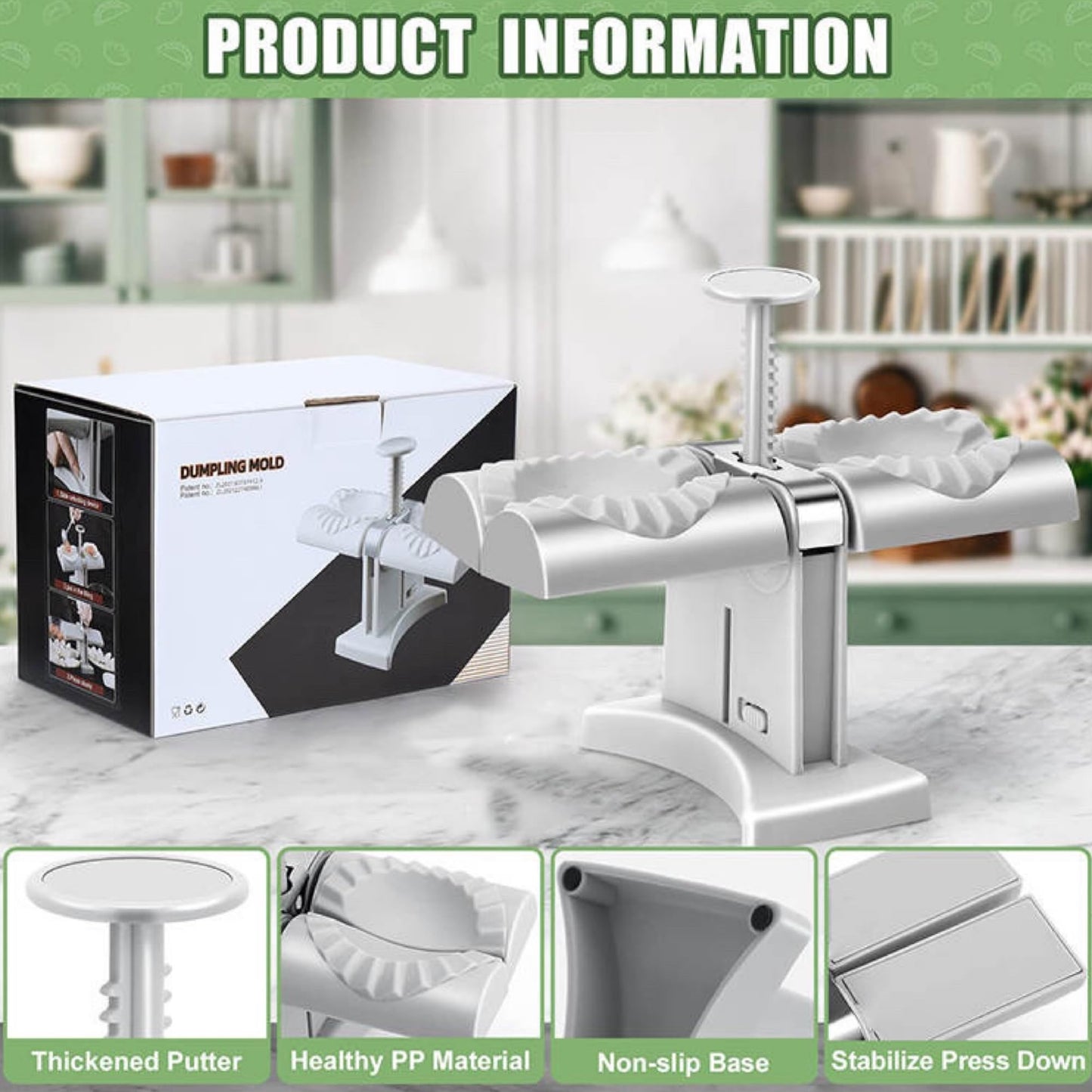 Dumpling Maker Machine-Set of 6 Pieces Easy and Quick To Prepare Using This Empanada Maker Press Share Time With Family/Friends With The Automatic Dumpling Maker Chinese Dumpling.