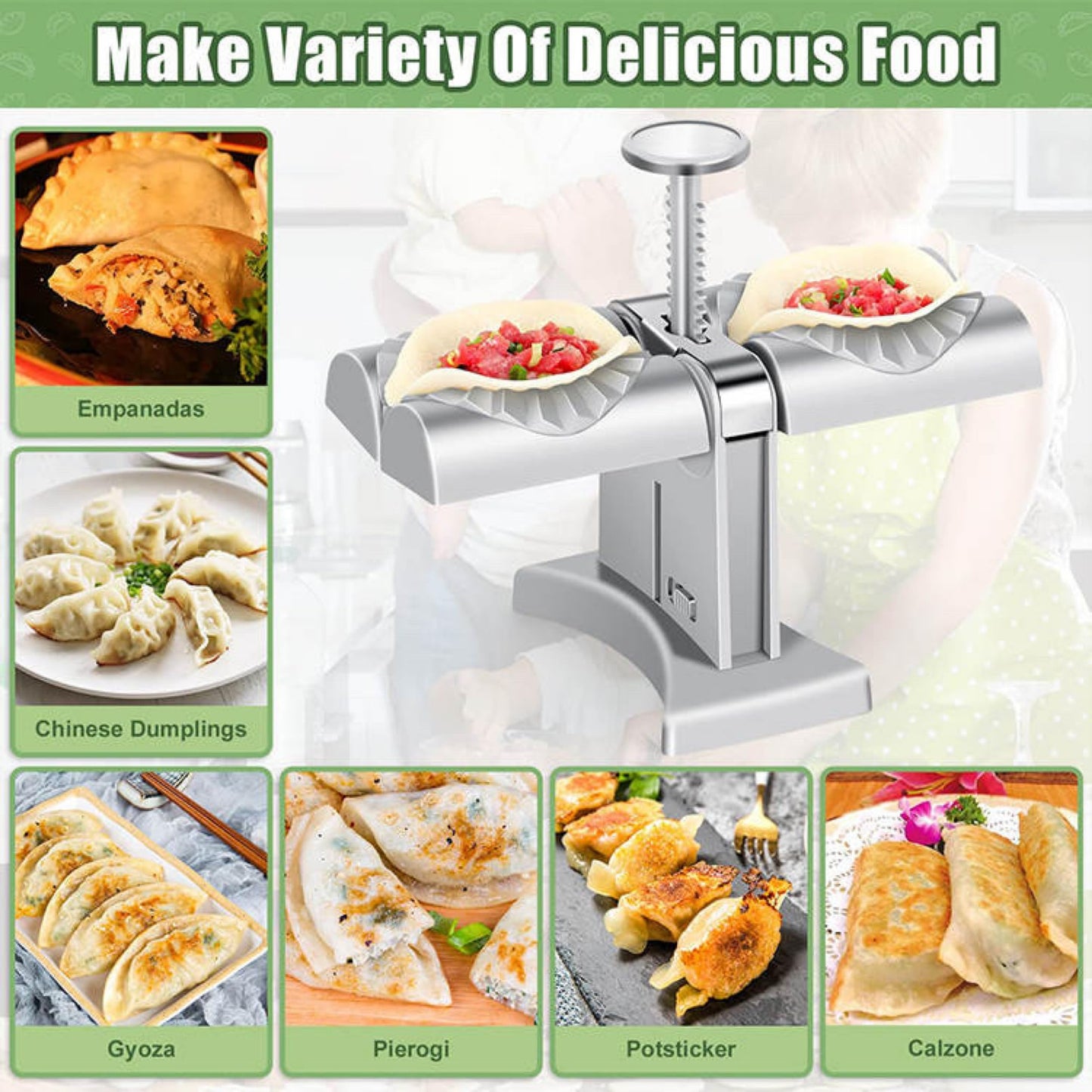 Dumpling Maker Machine-Set of 6 Pieces Easy and Quick To Prepare Using This Empanada Maker Press Share Time With Family/Friends With The Automatic Dumpling Maker Chinese Dumpling.